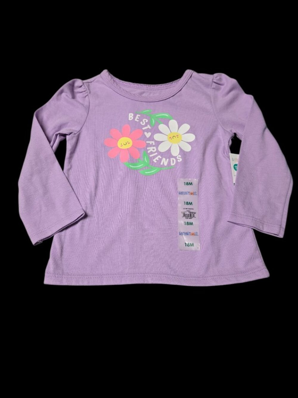 NWT Infant Girls Purple "Best Friends" Long Sleeve Shirt Size 18M